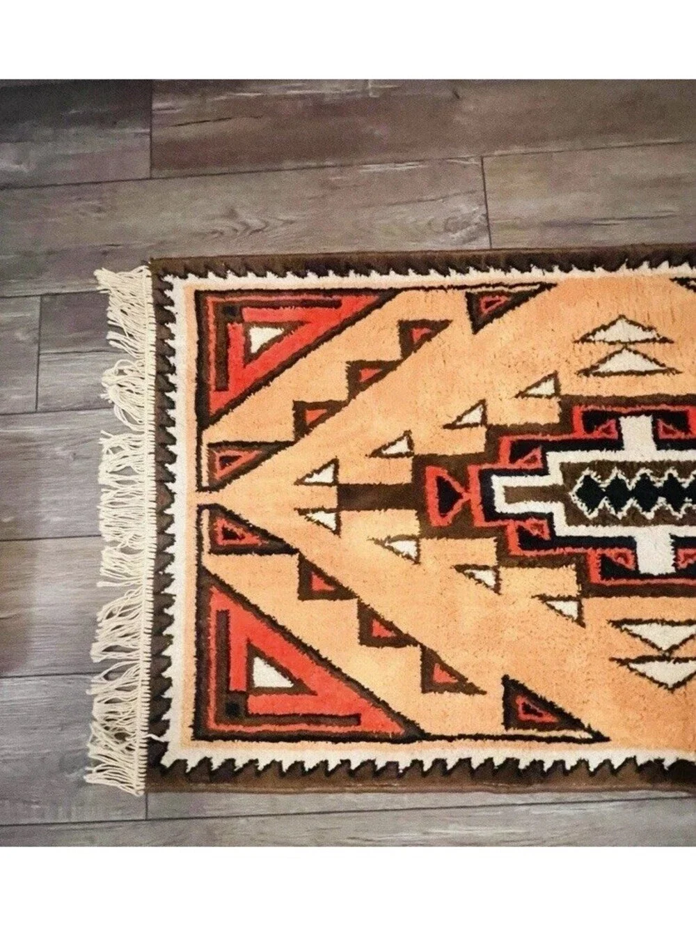 Vintage Native American Navajo Area Rug 57” By 28.5”